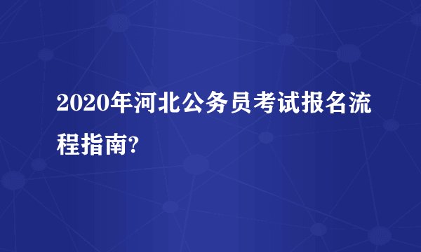 2020年河北公务员考试报名流程指南?