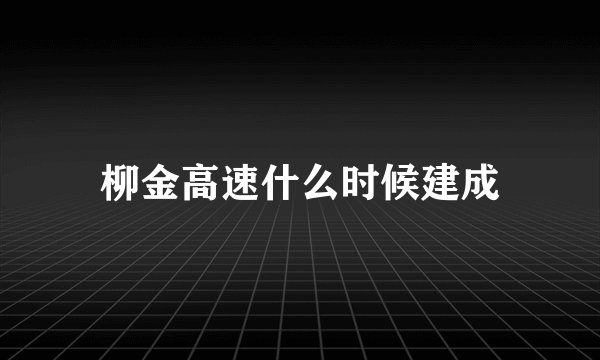 柳金高速什么时候建成