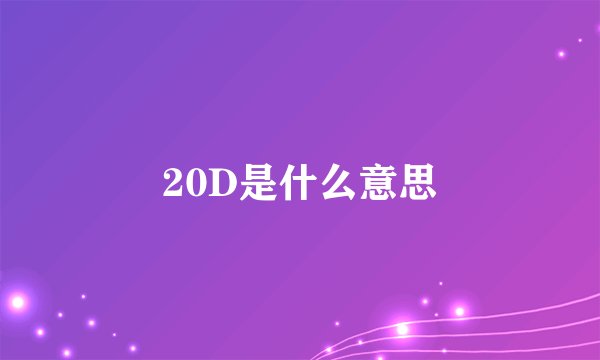 20D是什么意思