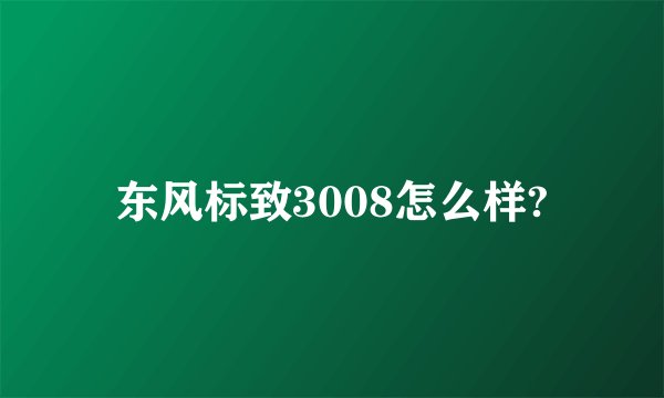 东风标致3008怎么样?