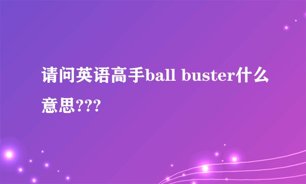 请问英语高手ball buster什么意思???