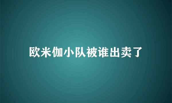 欧米伽小队被谁出卖了