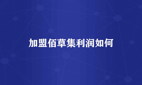 加盟佰草集利润如何