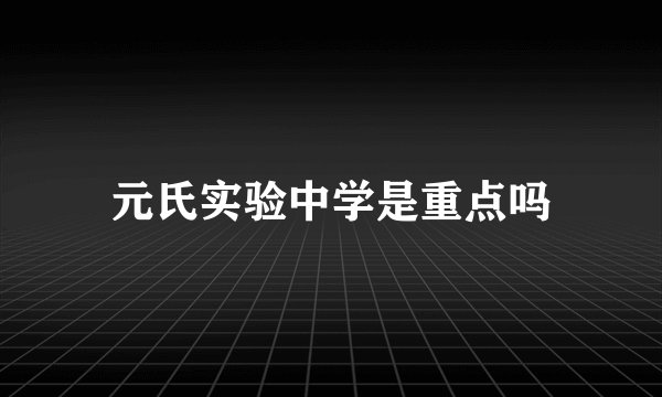 元氏实验中学是重点吗