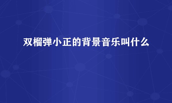 双榴弹小正的背景音乐叫什么