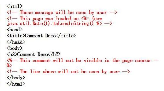 jsp中几注释的区别是什么？