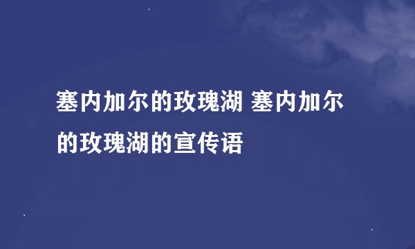 塞内加尔的玫瑰湖 塞内加尔的玫瑰湖的宣传语