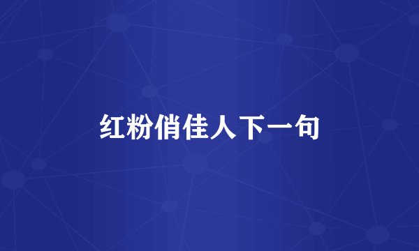 红粉俏佳人下一句