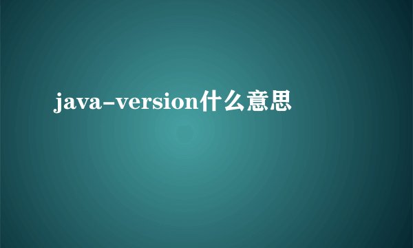 java-version什么意思