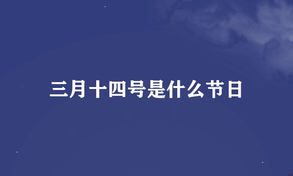 三月十四号是什么节日