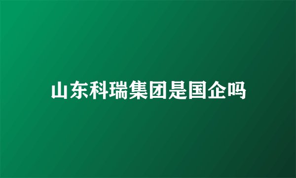 山东科瑞集团是国企吗