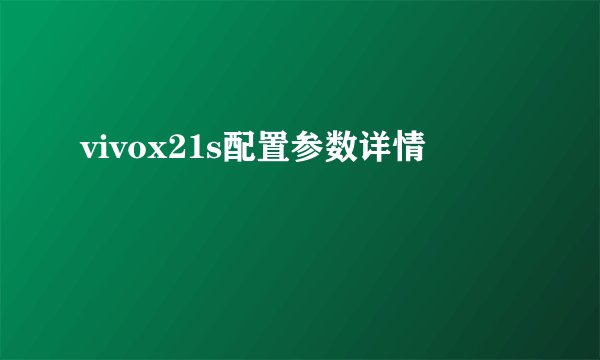 vivox21s配置参数详情