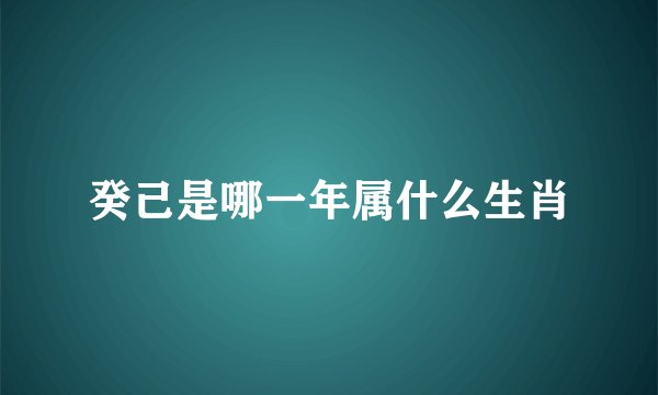 癸己是哪一年属什么生肖