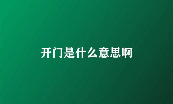 开门是什么意思啊