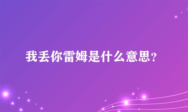 我丢你雷姆是什么意思？