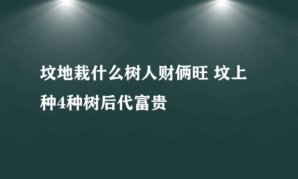 坟地栽什么树人财俩旺 坟上种4种树后代富贵