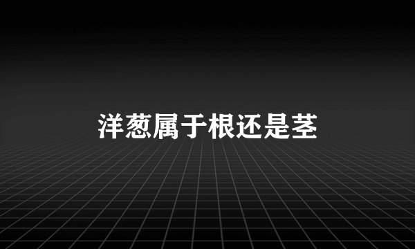 洋葱属于根还是茎