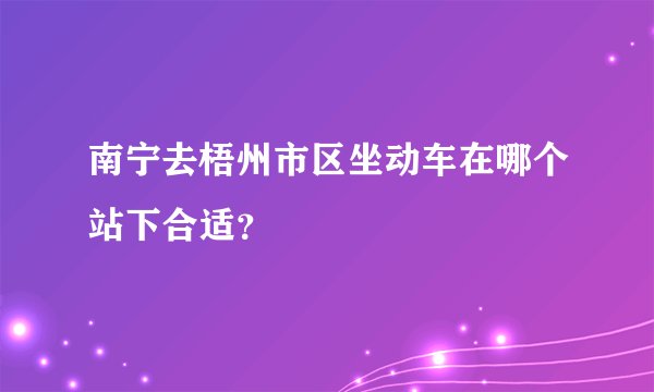 南宁去梧州市区坐动车在哪个站下合适？