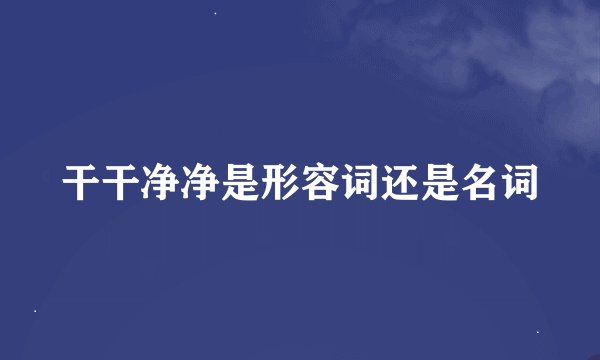 干干净净是形容词还是名词