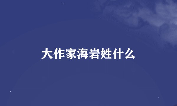 大作家海岩姓什么