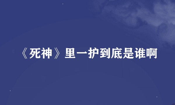 《死神》里一护到底是谁啊