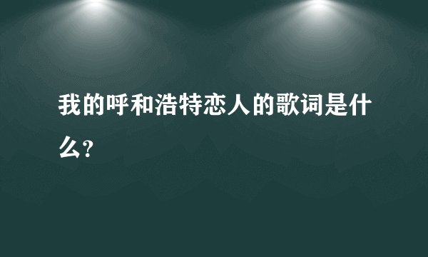 我的呼和浩特恋人的歌词是什么？