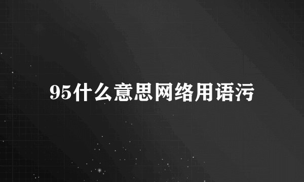 95什么意思网络用语污