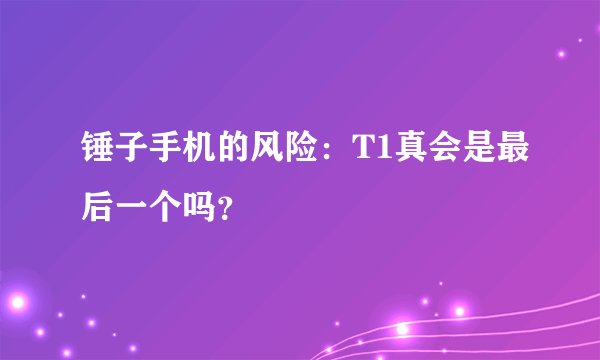 锤子手机的风险：T1真会是最后一个吗？
