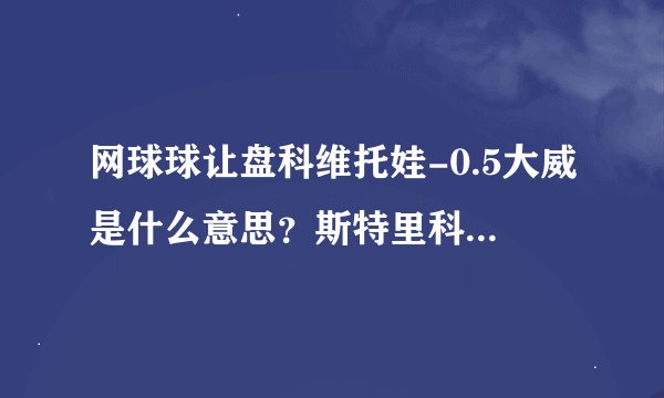 网球球让盘科维托娃-0.5大威是什么意思？斯特里科娃1.5李娜什么意思？最好举例说下。