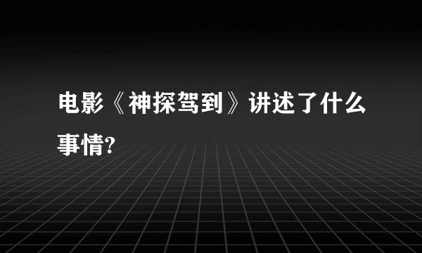 电影《神探驾到》讲述了什么事情?