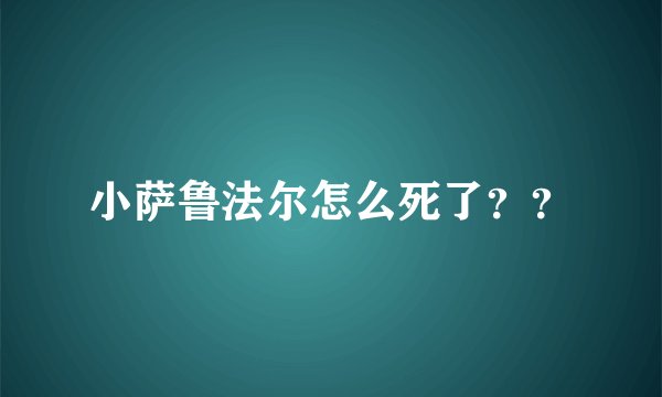 小萨鲁法尔怎么死了？？