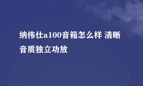纳伟仕a100音箱怎么样 清晰音质独立功放