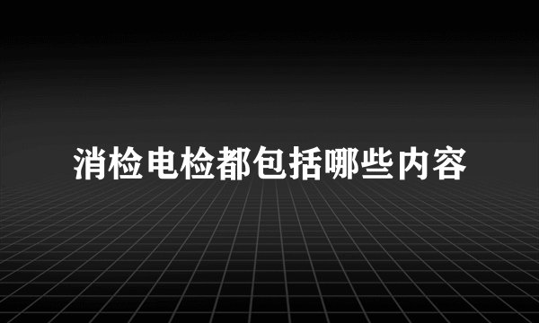 消检电检都包括哪些内容
