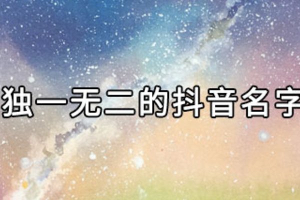 独一无二的抖音名