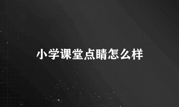 小学课堂点睛怎么样
