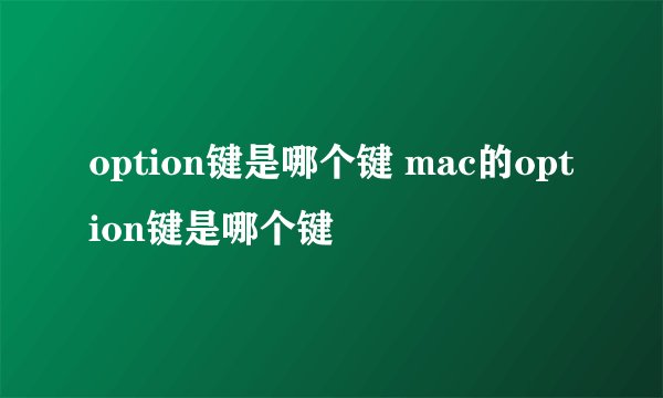 option键是哪个键 mac的option键是哪个键