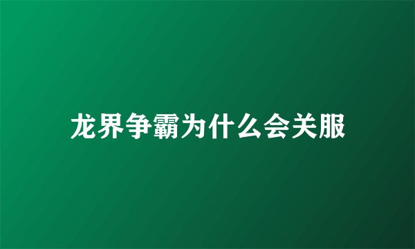 龙界争霸为什么会关服