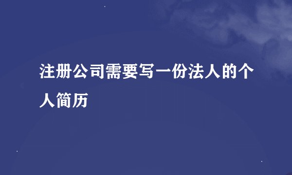 注册公司需要写一份法人的个人简历