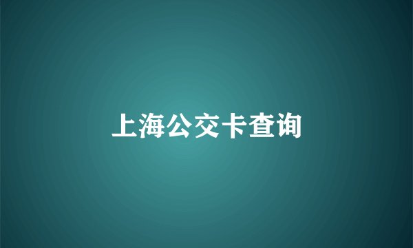 上海公交卡查询