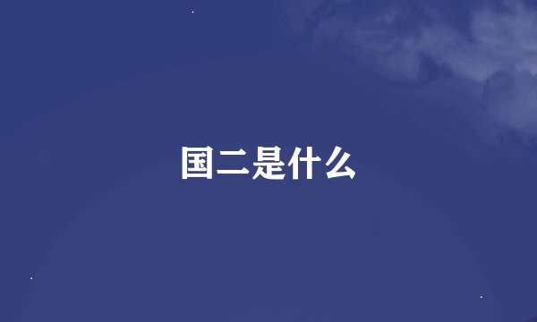 国二是什么