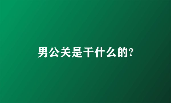 男公关是干什么的?
