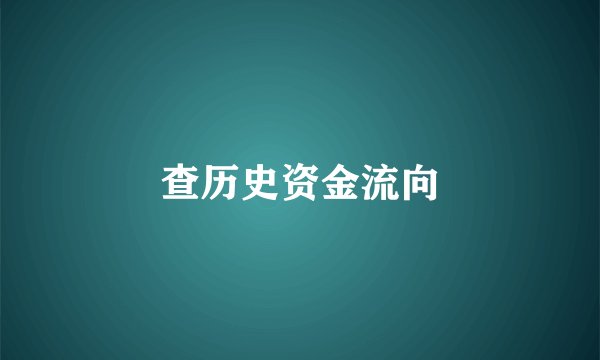 查历史资金流向