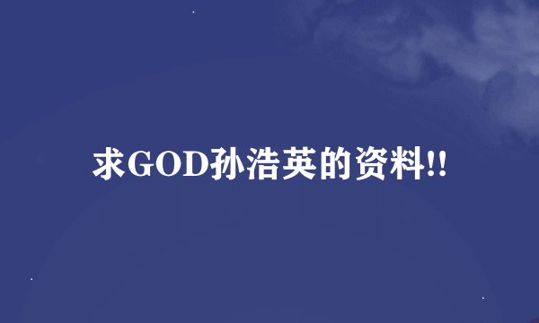 求GOD孙浩英的资料!!