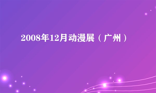 2008年12月动漫展（广州）
