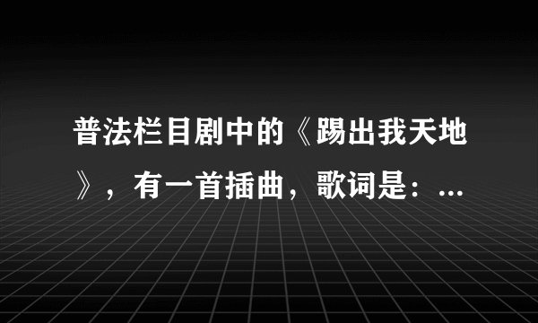 普法栏目剧中的《踢出我天地》，有一首插曲，歌词是：“我一个回旋踢，踢出个天地”。求歌名！