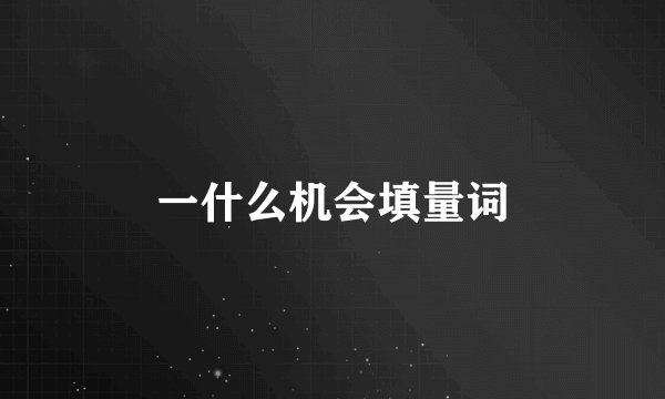 一什么机会填量词