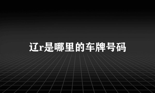 辽r是哪里的车牌号码