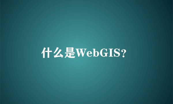什么是WebGIS？