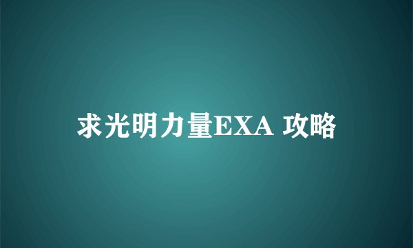 求光明力量EXA 攻略