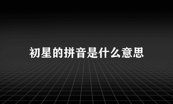 初星的拼音是什么意思